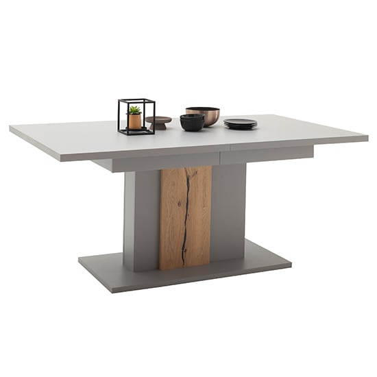 Setif Extending Wooden Dining Table In Arctic Grey_2