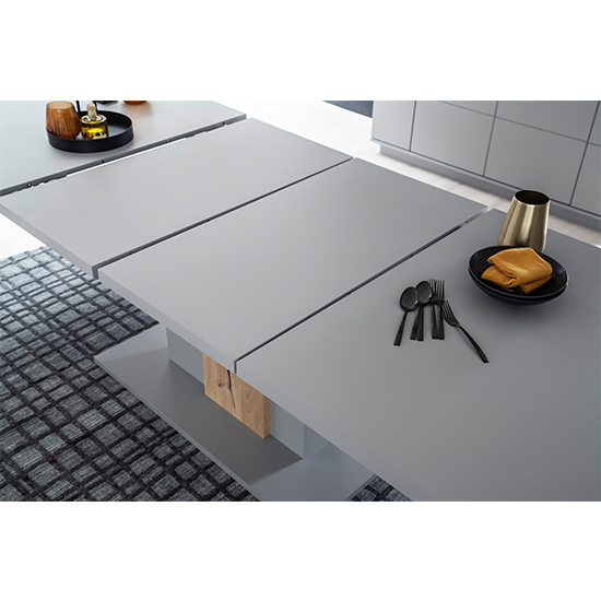 Setif Extending Wooden Dining Table In Arctic Grey_5