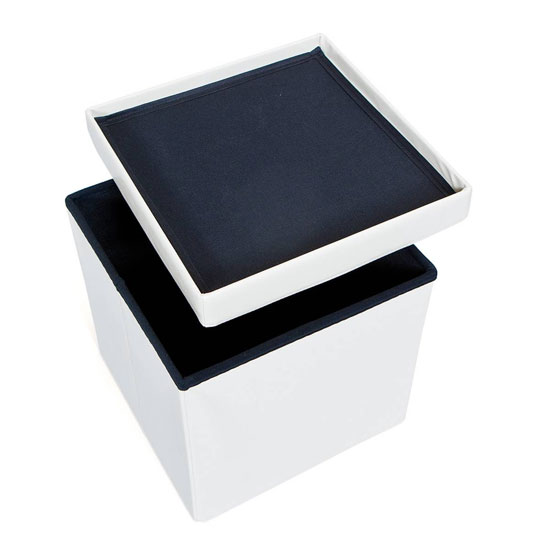 Setti Fabric Small Foldable Storage Box In White_2
