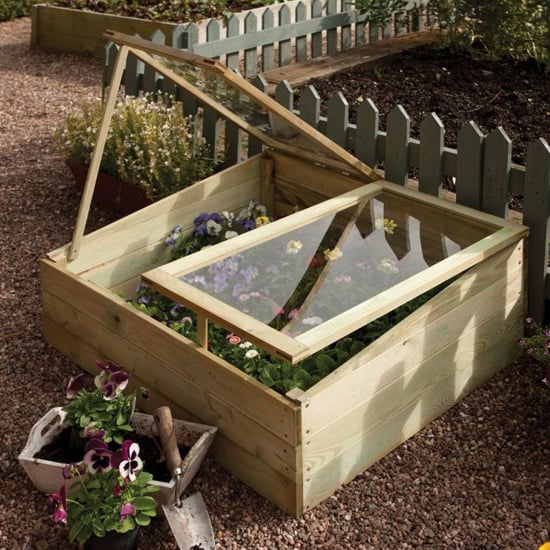 Photo of Sevenoaks cold frame planter with 2 doors in natural timber