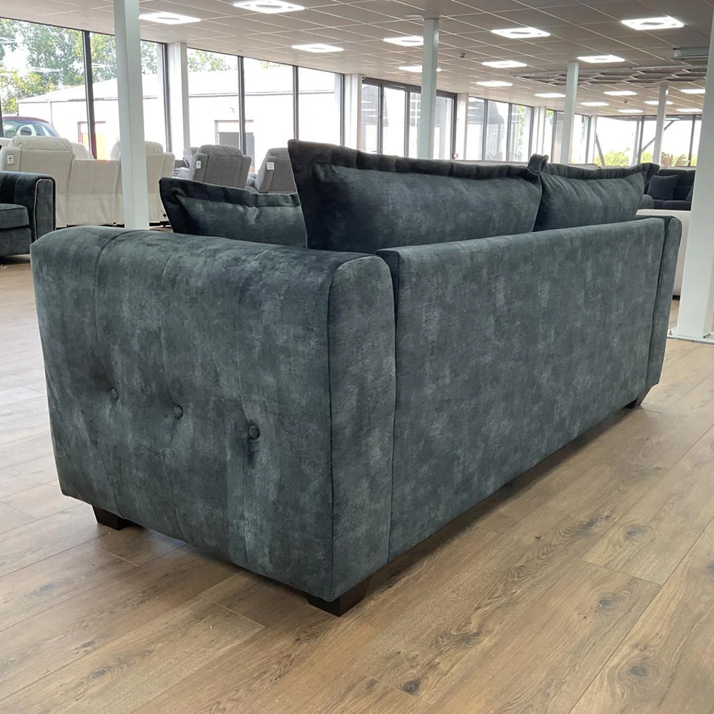 Sevilla Fabric 2 Seater Sofa In Charcoal Black