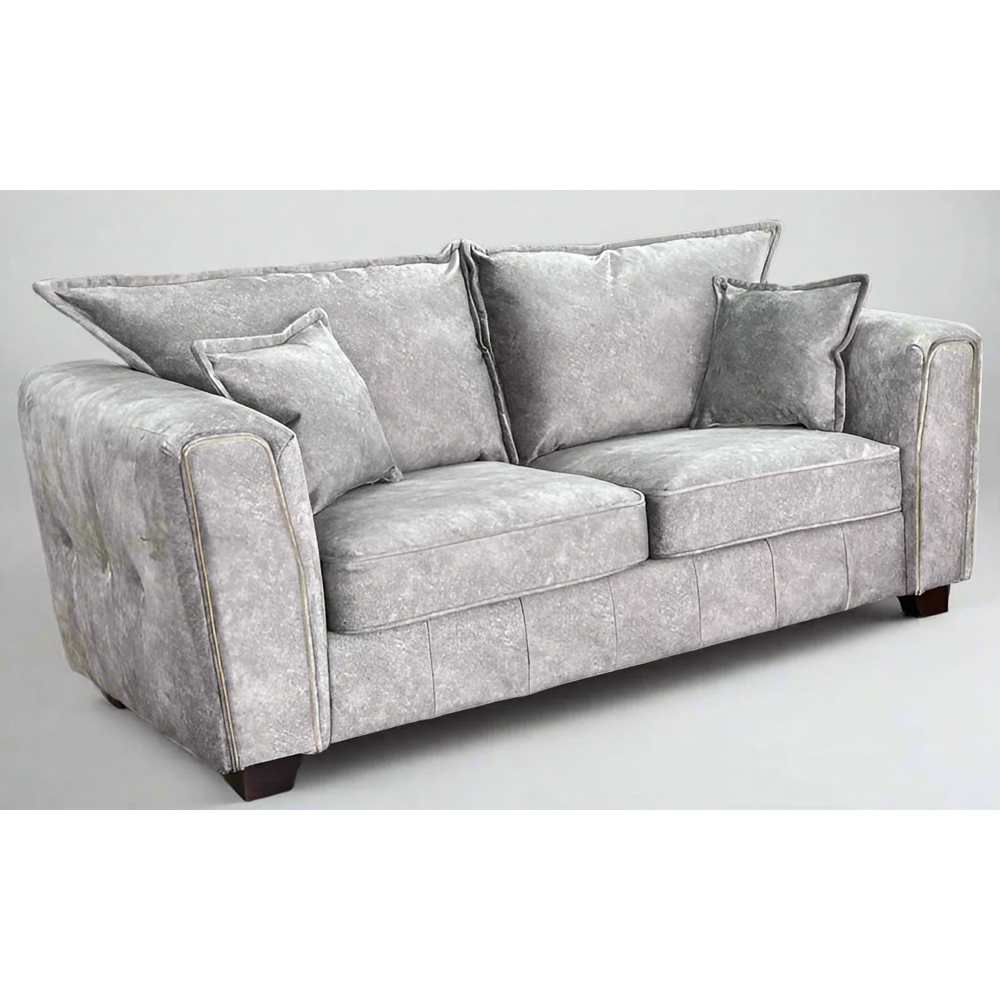 Sevilla Fabric 2 Seater Sofa In Silver Grey