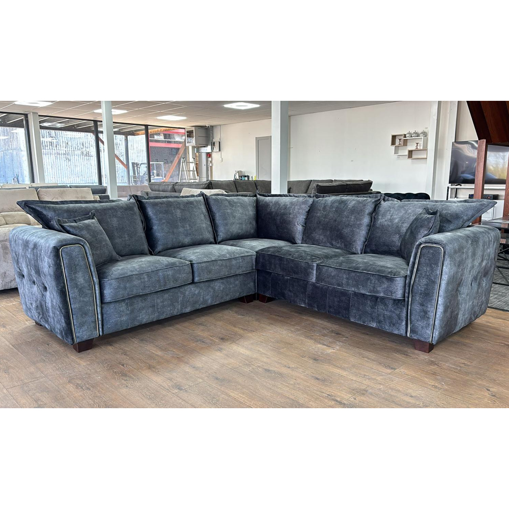 Sevilla Fabric Corner Sofa In Charcoal Black