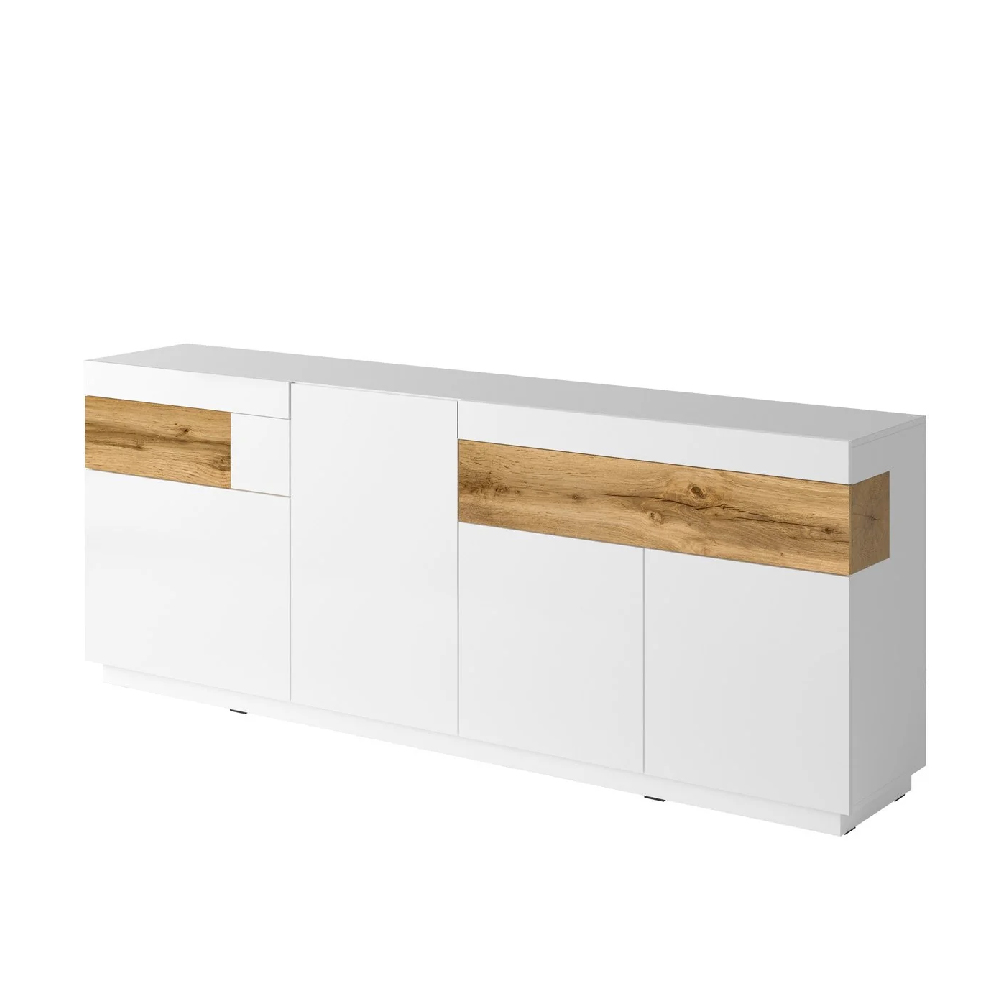 Read more about Sevilla high gloss sideboard with 3 doors in white oak