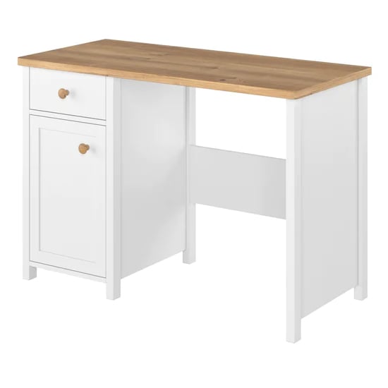 Product photograph of Sevilla Kids Computer Desk With 1 Door 1 Drawer In Matt White from Furniture in Fashion