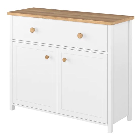 Product photograph of Sevilla Kids Sideboard With 2 Doors 1 Drawer In Matt White from Furniture in Fashion