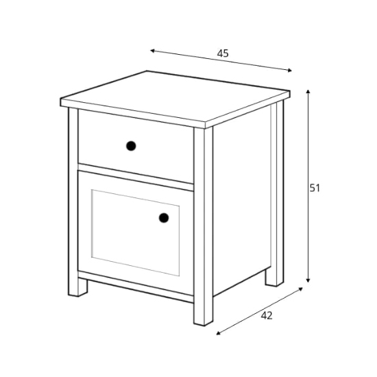 Sevilla Kids Wooden Bedside Cabinet In Matt White