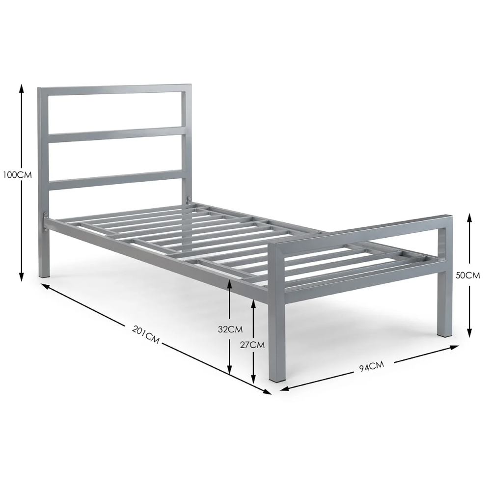 Sevilla Metal Single Bed - Black