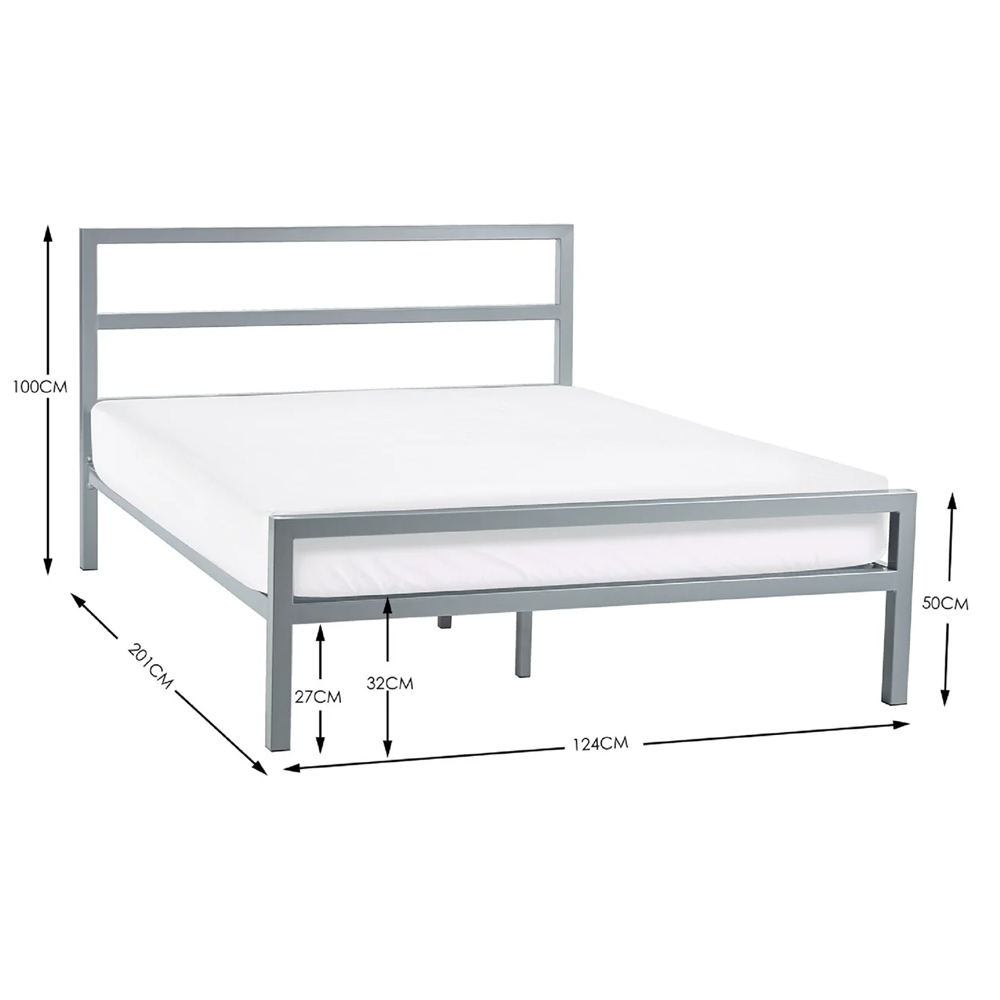 Sevilla Metal Small Double Bed - Black