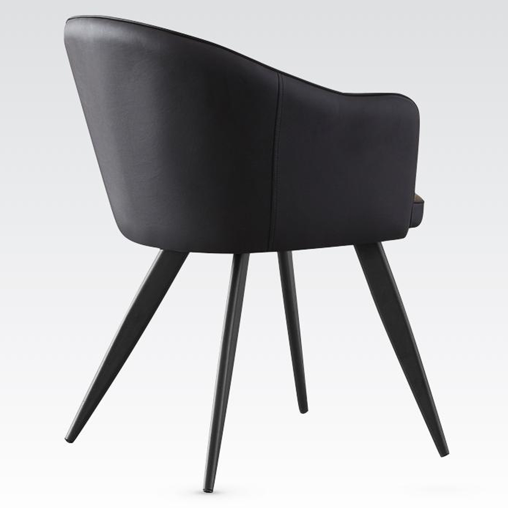 Sevilla PU Leather Dining Chairs In Pair - Brown