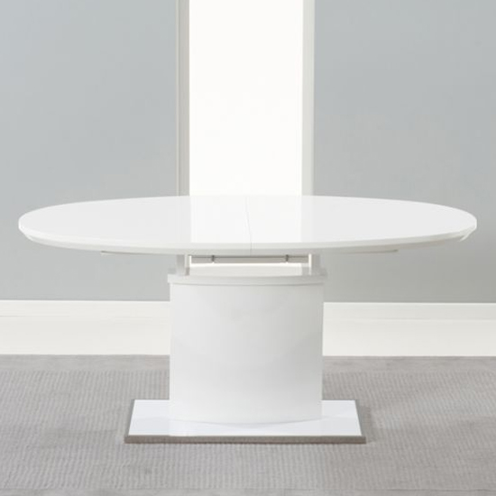 Sevilla Rectangular Extending High Gloss Dining Table In White_3