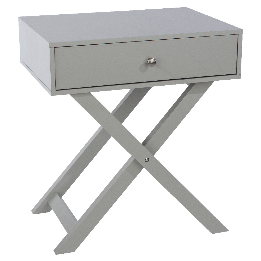 Sevilla Wooden Bedside Cabinet With 1 Drawer In Grey