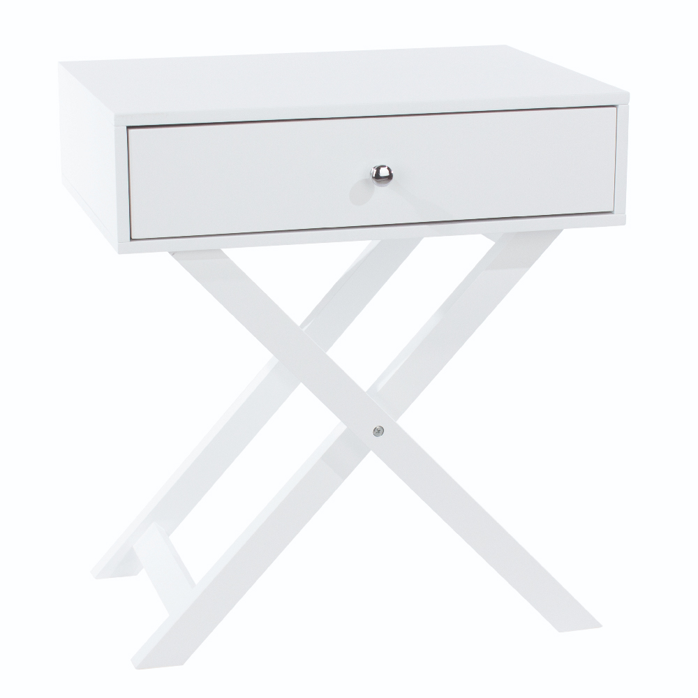 Sevilla Wooden Bedside Cabinet With 1 Drawer In White