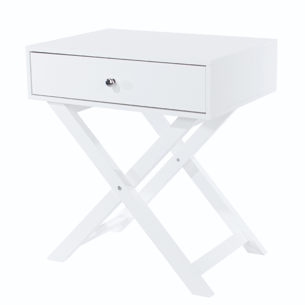 Sevilla Wooden Bedside Cabinet With 1 Drawer In White