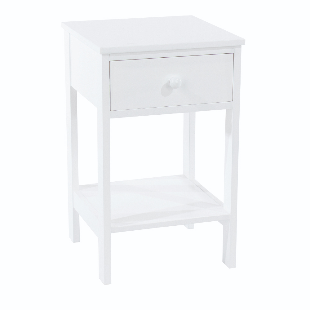 Read more about Sevilla wooden bedside cabinet with 1 shelf in white