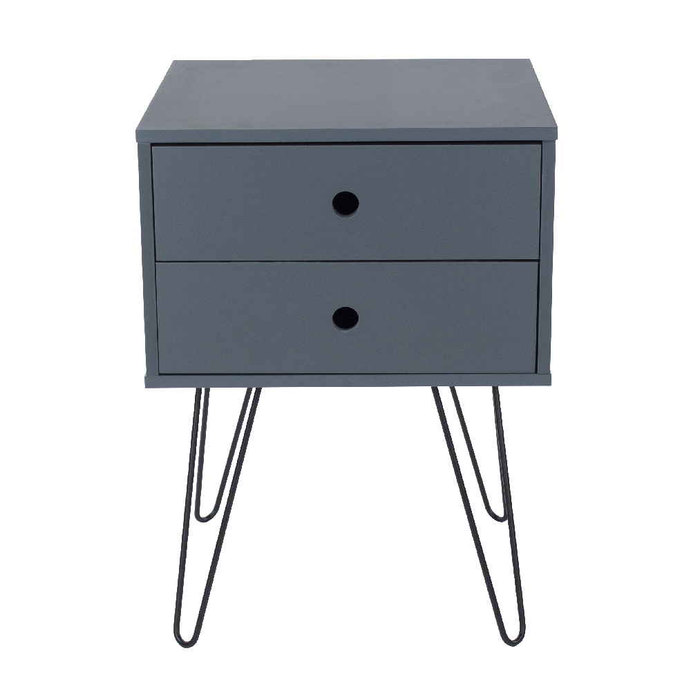 Sevilla Wooden Bedside Cabinet With Black Legs In Blue