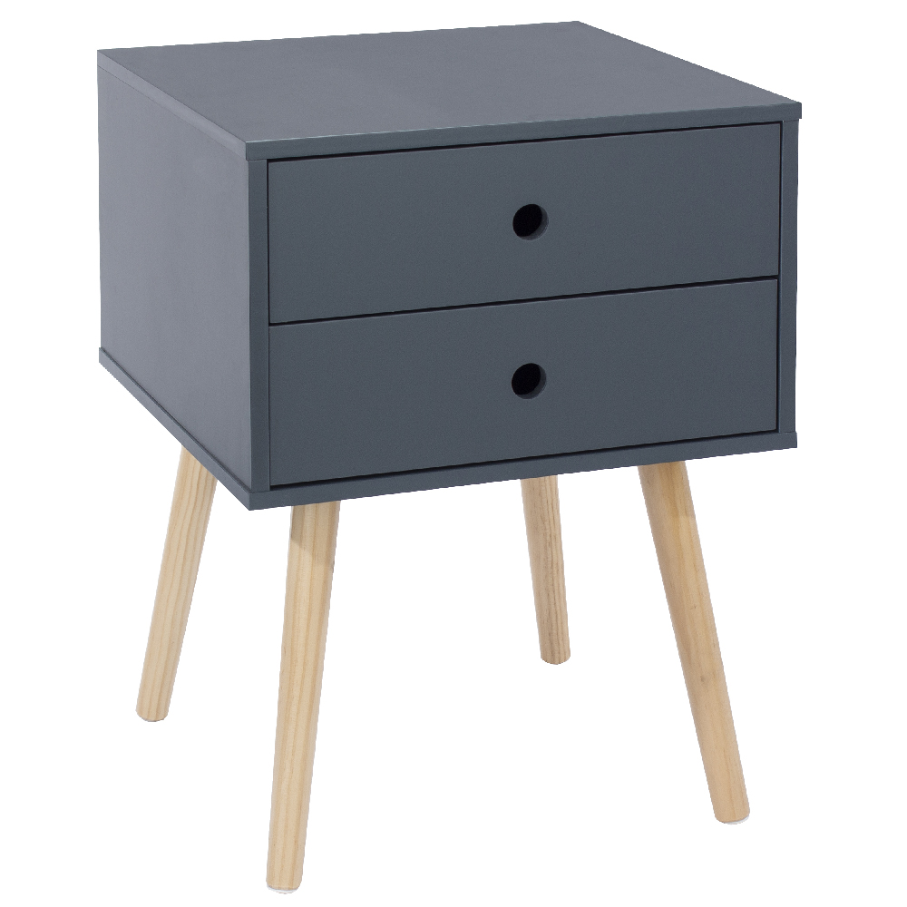 Sevilla Wooden Bedside Cabinet With Oak Legs In Blue