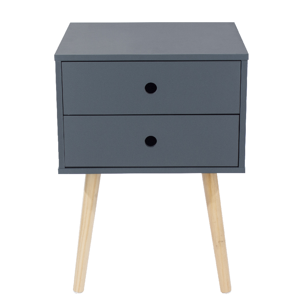 Sevilla Wooden Bedside Cabinet With Oak Legs In Blue
