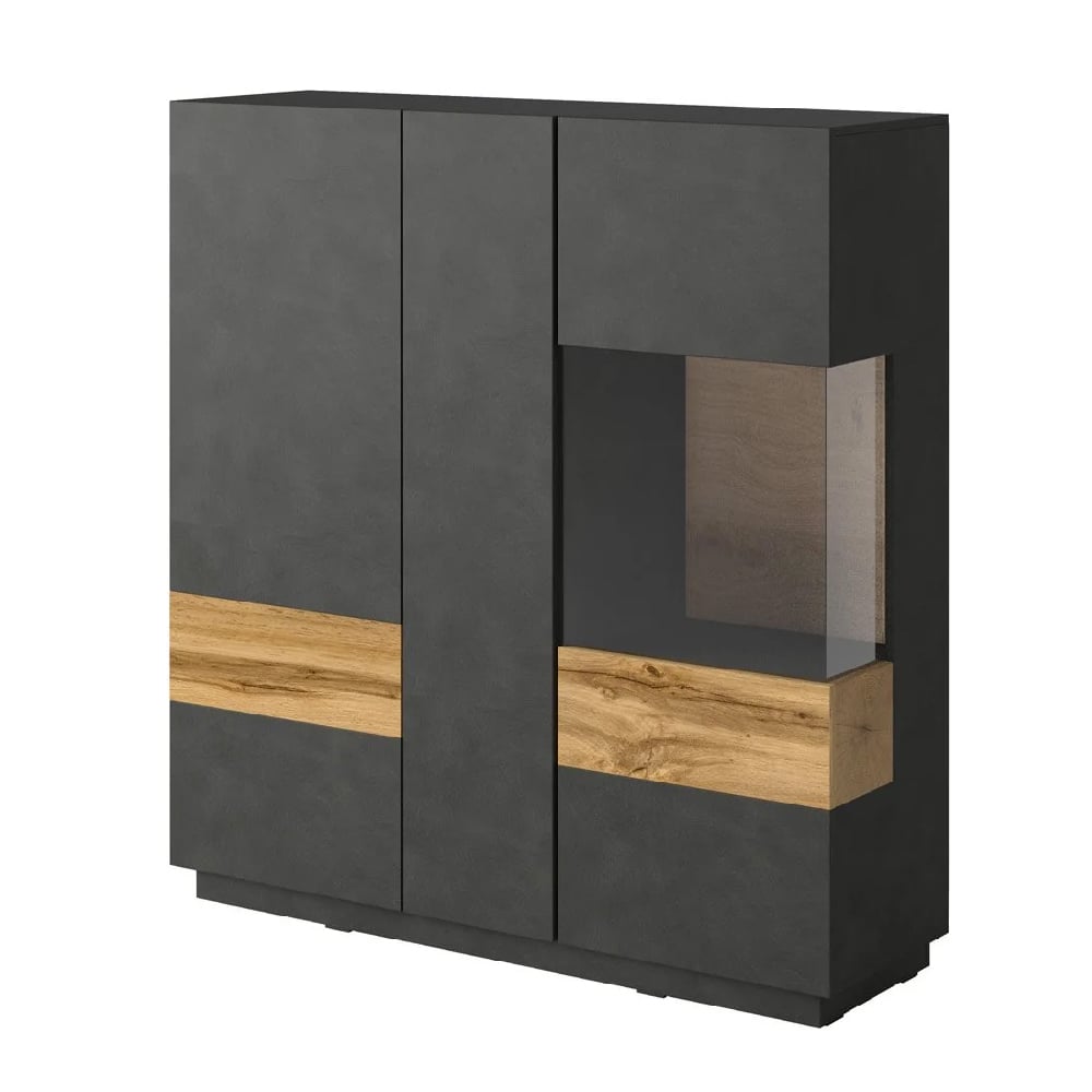 Sevilla Wooden Display Cabinet Right Hand In Matera And Wotan Oak