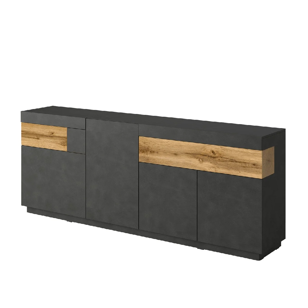 Sevilla Wooden Sideboard With 3 Doors In Matera And Oak