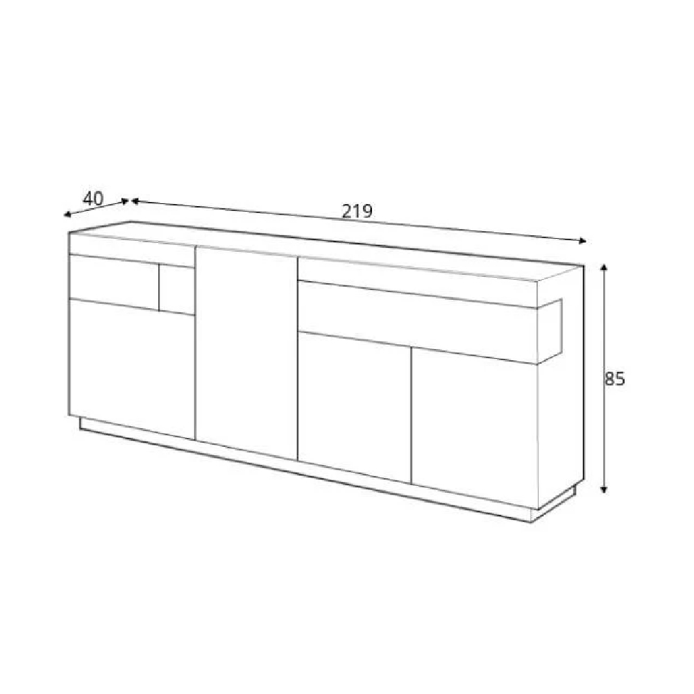 Sevilla Wooden Sideboard With 3 Doors In Matera And Oak