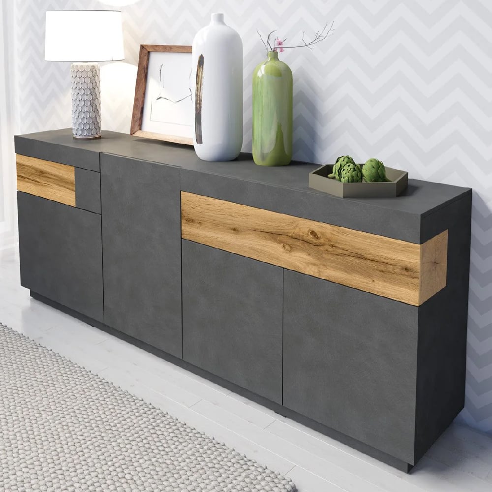 Read more about Sevilla high gloss sideboard with 3 doors in black oak