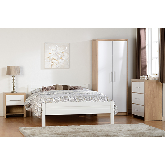 Samaira 1 Drawer Bedside Cabinet In White High Gloss_4