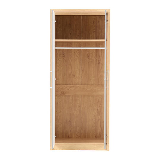 Samaira Wardrobe In Grey High Gloss With 2 Doors