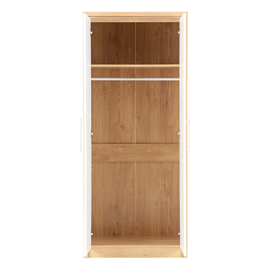 Samaira Wardrobe In White High Gloss With 2 Doors_2