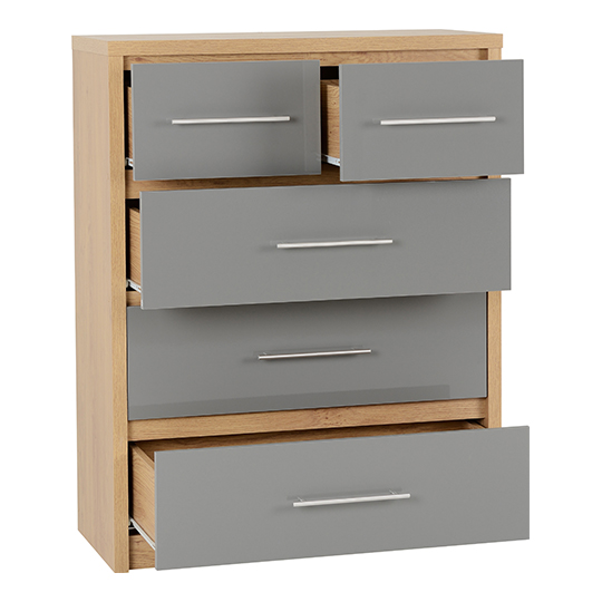 Samaira Wooden Large Chest OF Drawers In Grey High Gloss_2