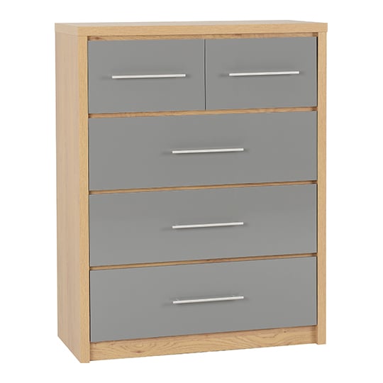 Read more about Samaira wooden large chest of drawers in grey high gloss