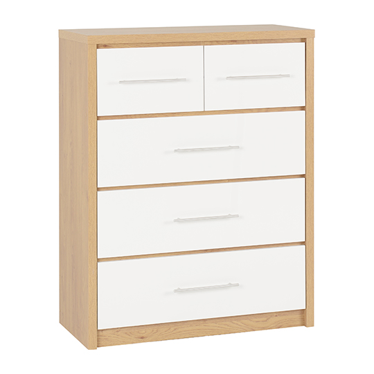 Read more about Samaira wooden large chest of drawers in white high gloss