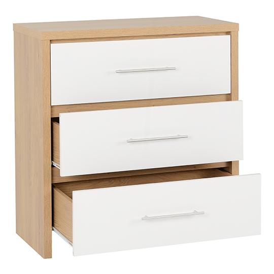 Samaira Wooden Small Chest Of Drawers In White High Gloss_2