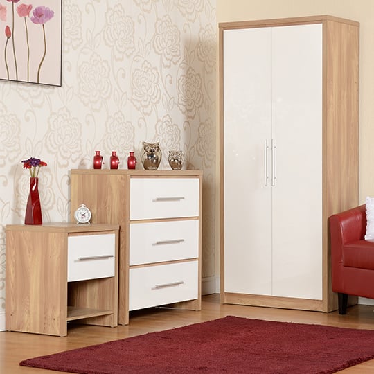 Samaira Wooden Small Chest Of Drawers In White High Gloss_3