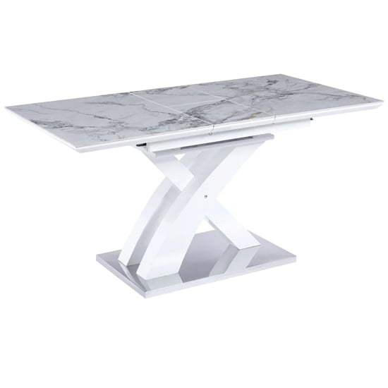 Product photograph of Seville Extending Sintered Stone Dining Table In White Effect from Furniture in Fashion