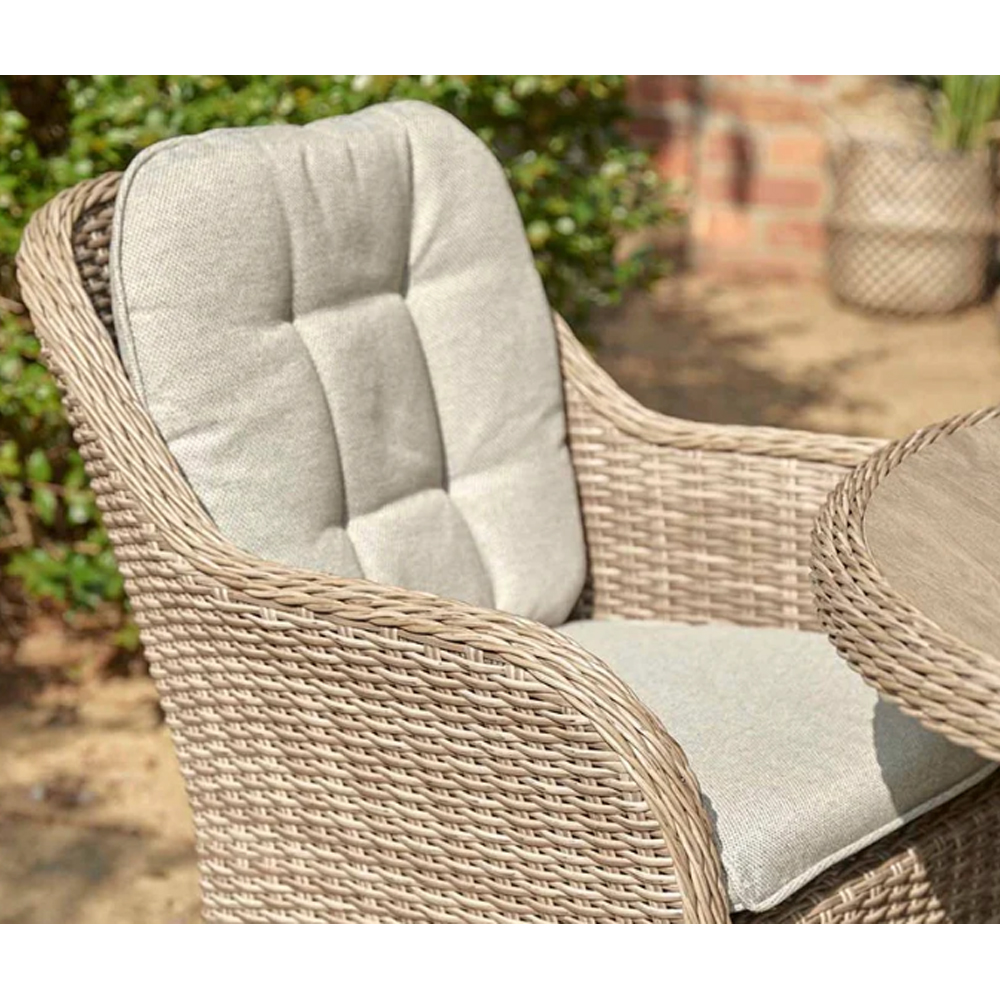 Sewanee Garden Ceramic Glass Top Dining Set with Deluxe 2.5m Parasol in Stone