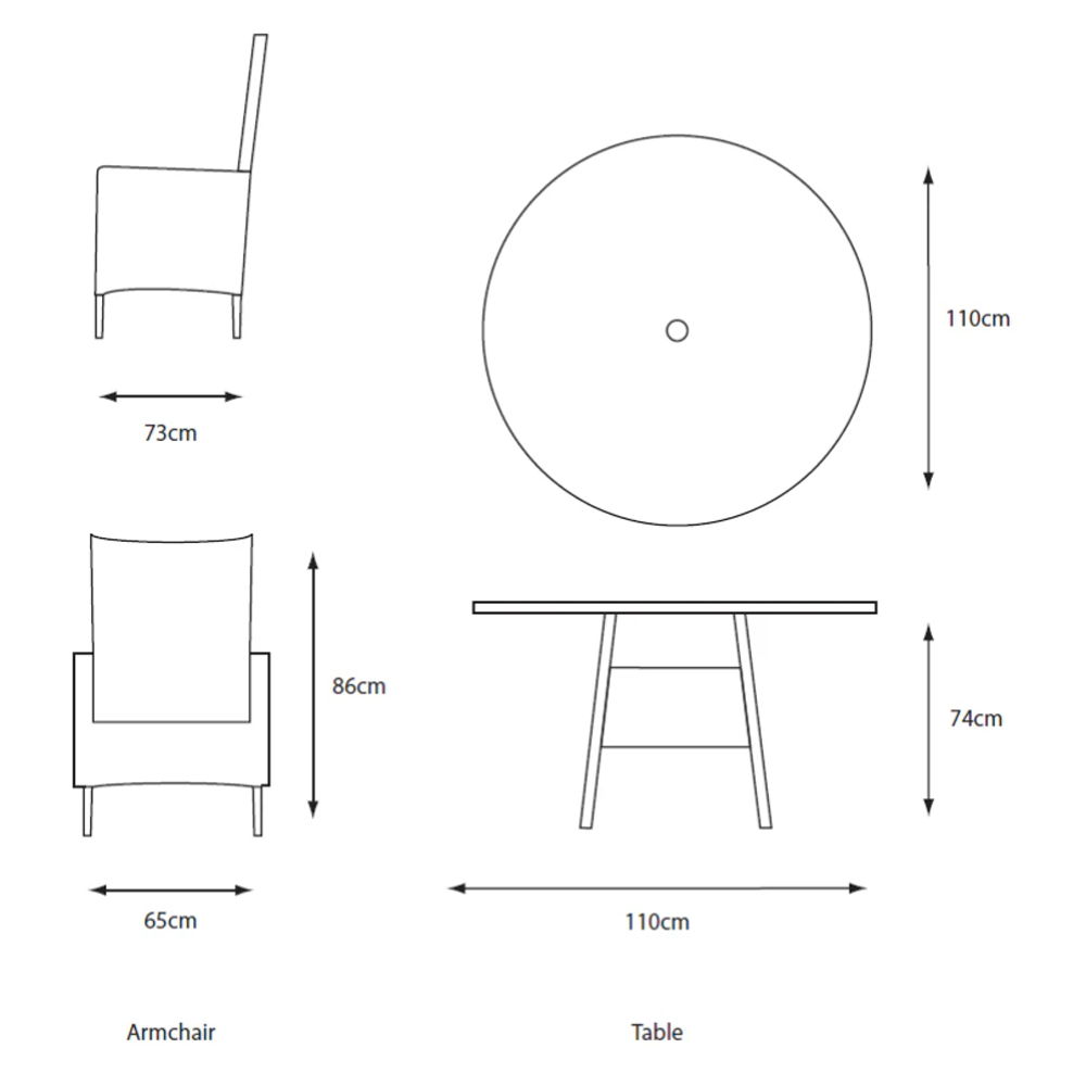 Sewanee Garden Ceramic Glass Top Dining Set with Deluxe 2.5m Parasol in Stone