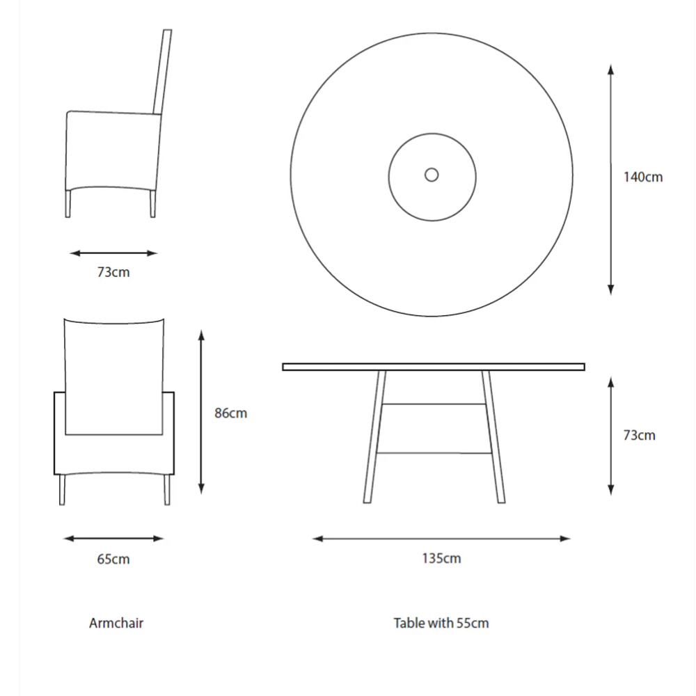 Sewanee Garden Ceramic Glass Top Dining Set with Deluxe 3.0m Parasol in Sand