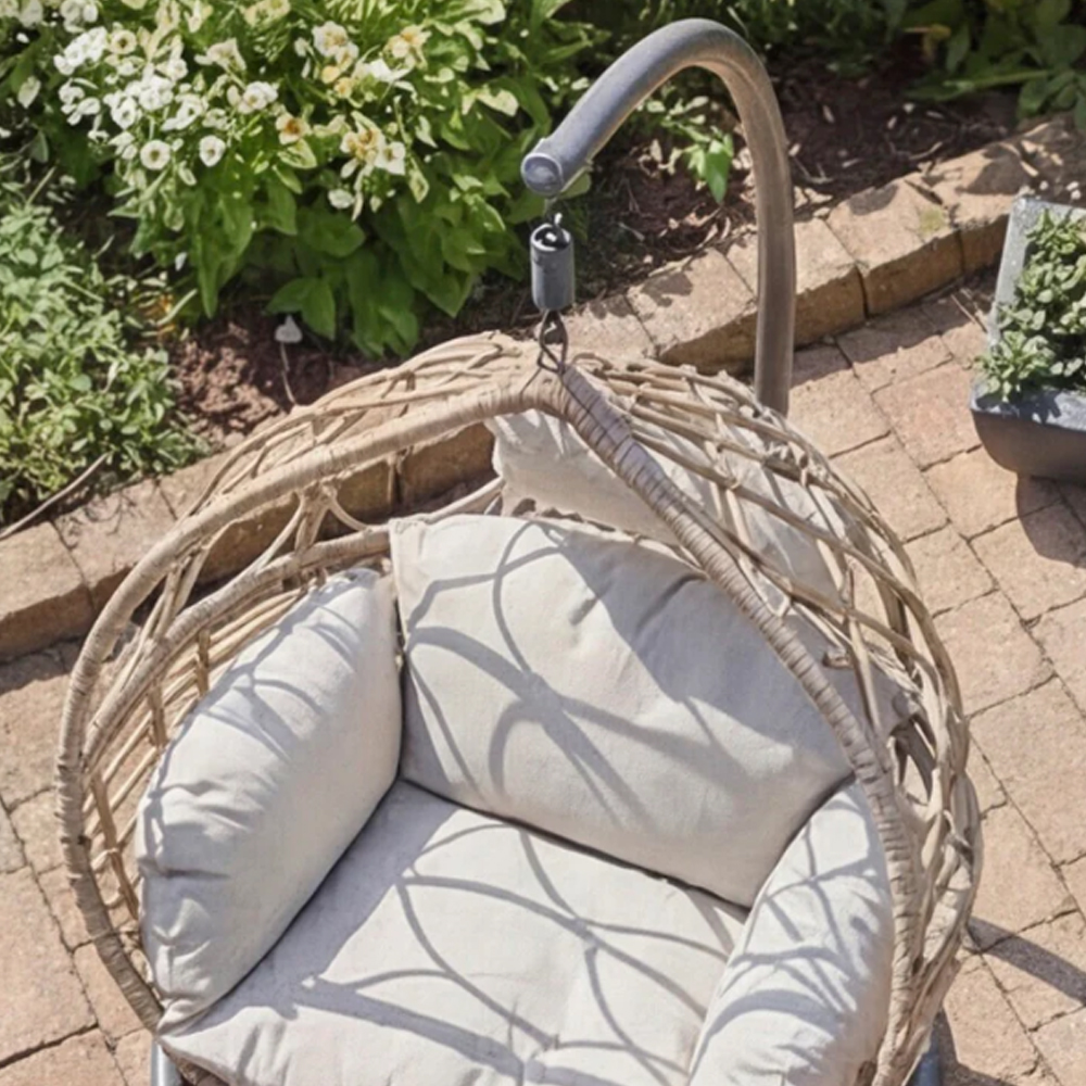 Sewanee Garden Weave Hanging Egg Chair with Cushion in Sand