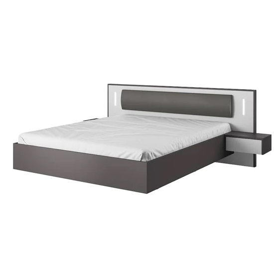 Read more about Sewell king size bed with bedside cabinets in graphite and led