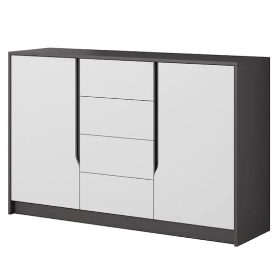 Sewell Wooden Sideboard 2 Doors 4 Drawers In Graphite And White