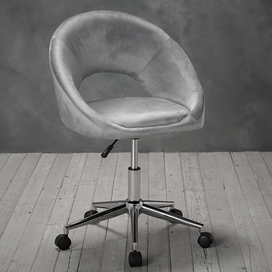 Swinton Velvet Home And Office Chair Grey_1