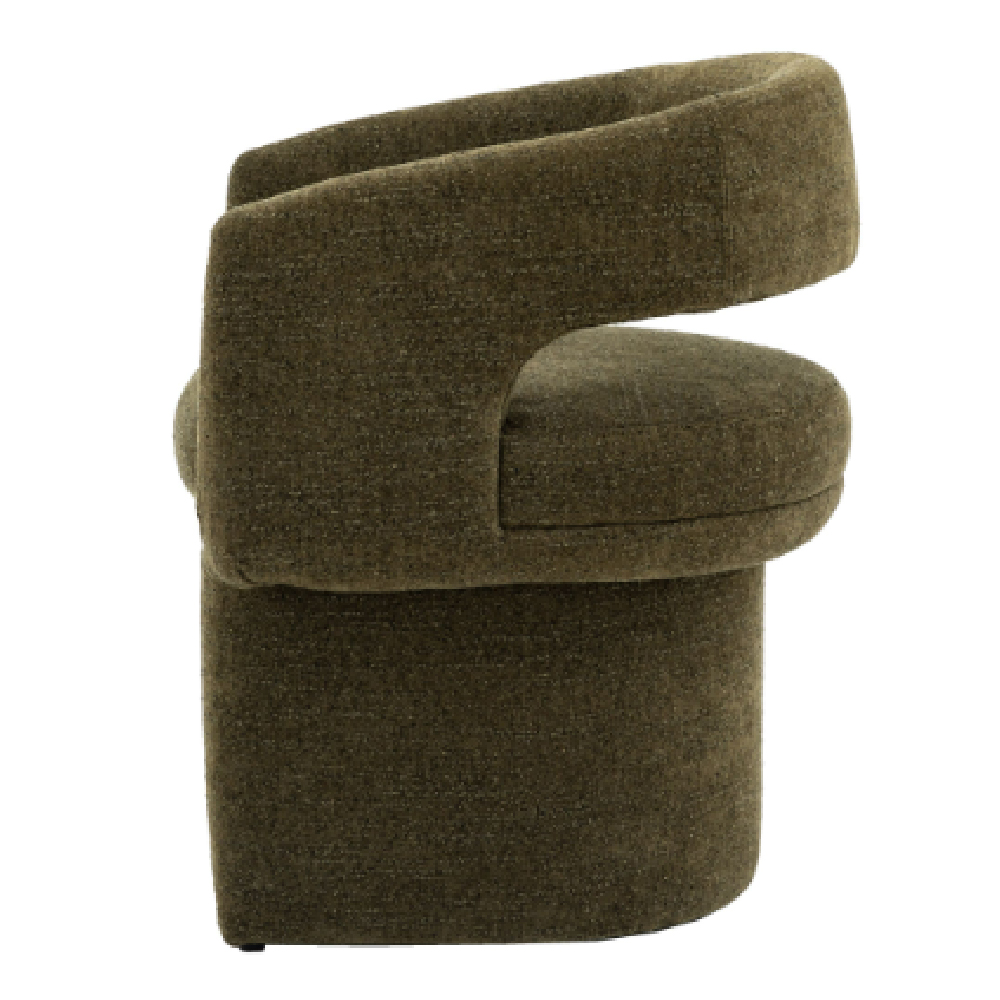 Shafter Green Fabric Dining Chairs In Pair