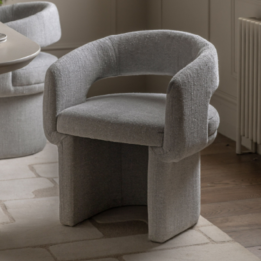 Shafter Grey Fabric Dining Chairs In Pair