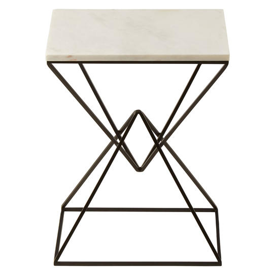 Shalimar Rectangular Side Table With Marble Top Furniture in Fashion