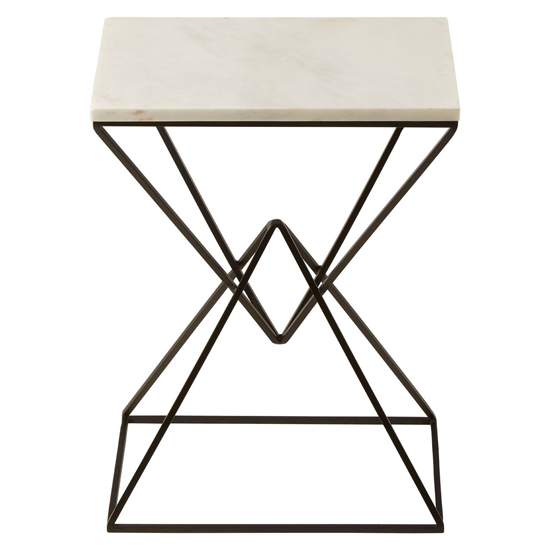 Shalom Rectangular White Marble Top Side Table With Black Base_3