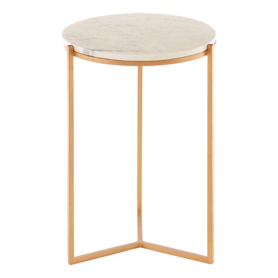 Shalom Round White Marble Top Side Table With Gold Base_2
