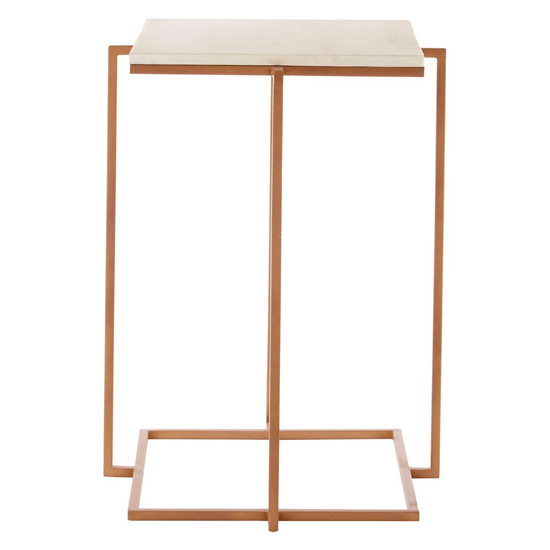 Shalom Square White Marble Top Side Table With Gold Base_3