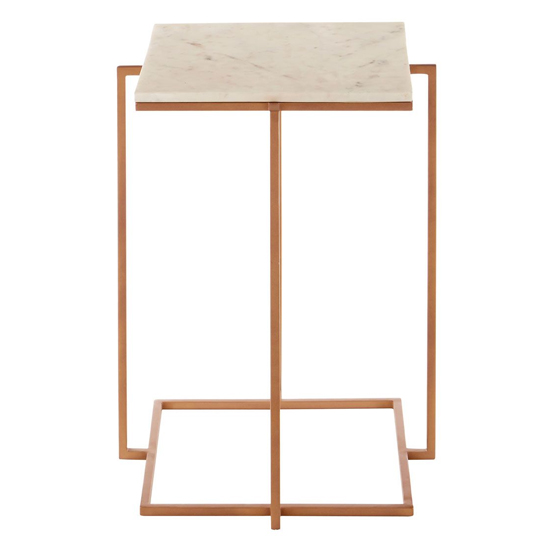 Shalom Square White Marble Top Side Table With Gold Base_4