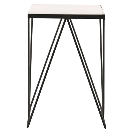 Read more about Shalom square white marble top side table with matt black legs